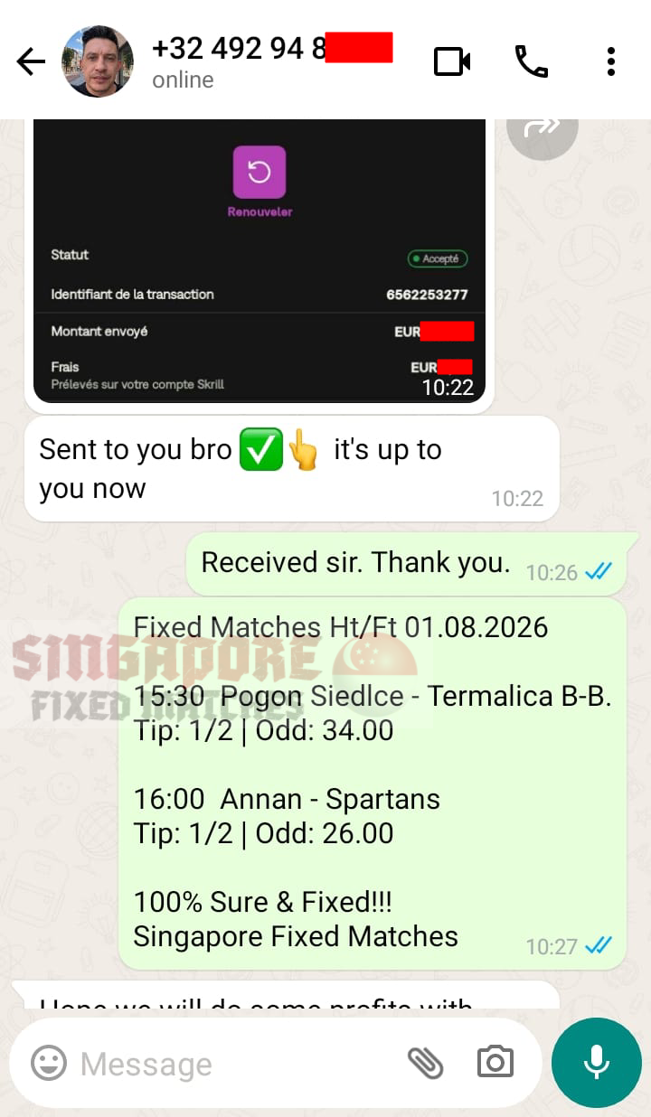 halftime fulltime fixed match ticket 01.08.2026