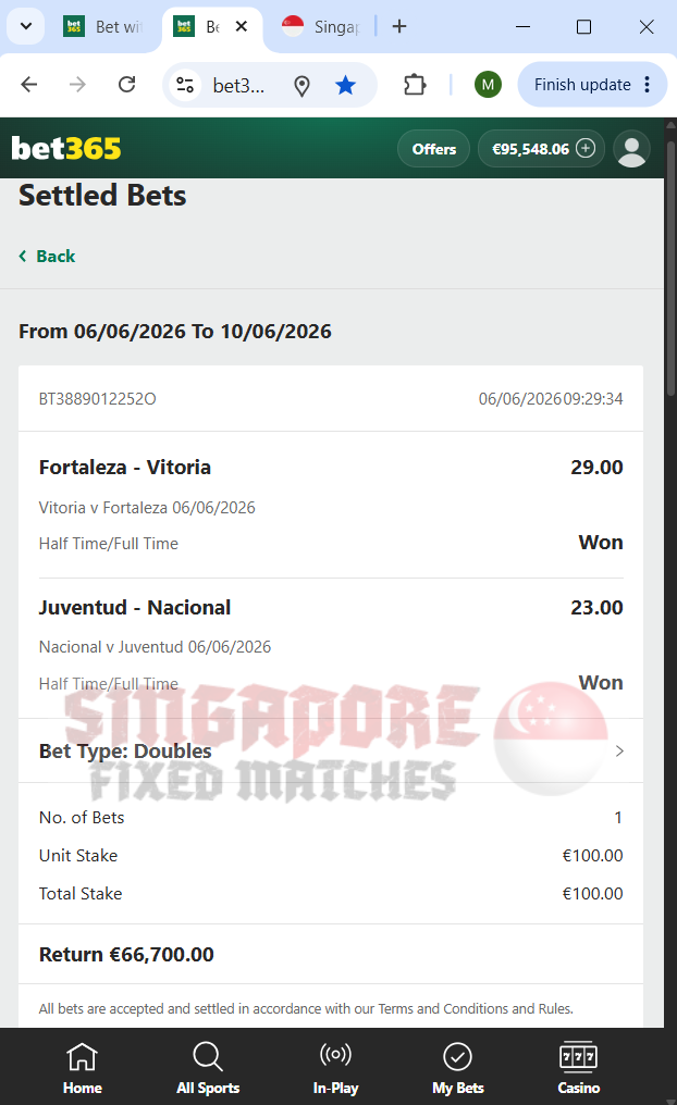 fixed matches ht ft ticket proof 06.06.2026