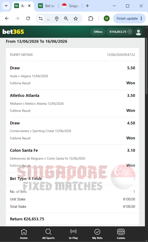 combined fixed matches ticket proof 13.06.2026