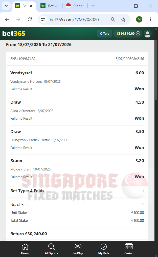combined fixed matches ticket proof 18.07.2026