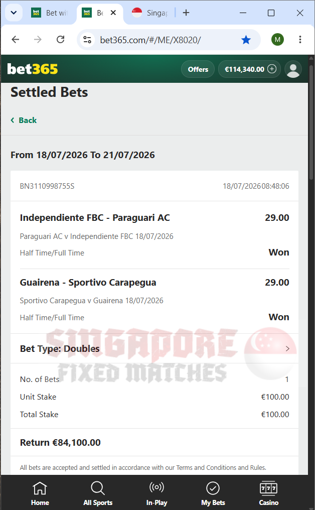fixed matches ht ft ticket proof 18.07.2026