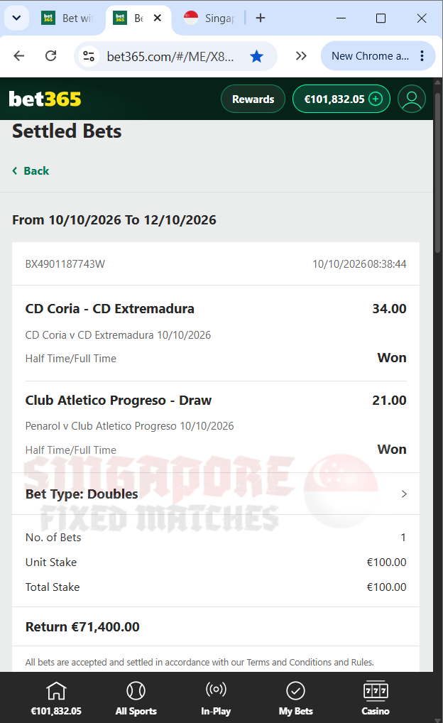 fixed matches ht ft ticket proof 10.10.2026